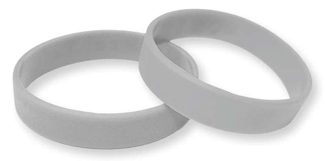 Silver silicone wristband