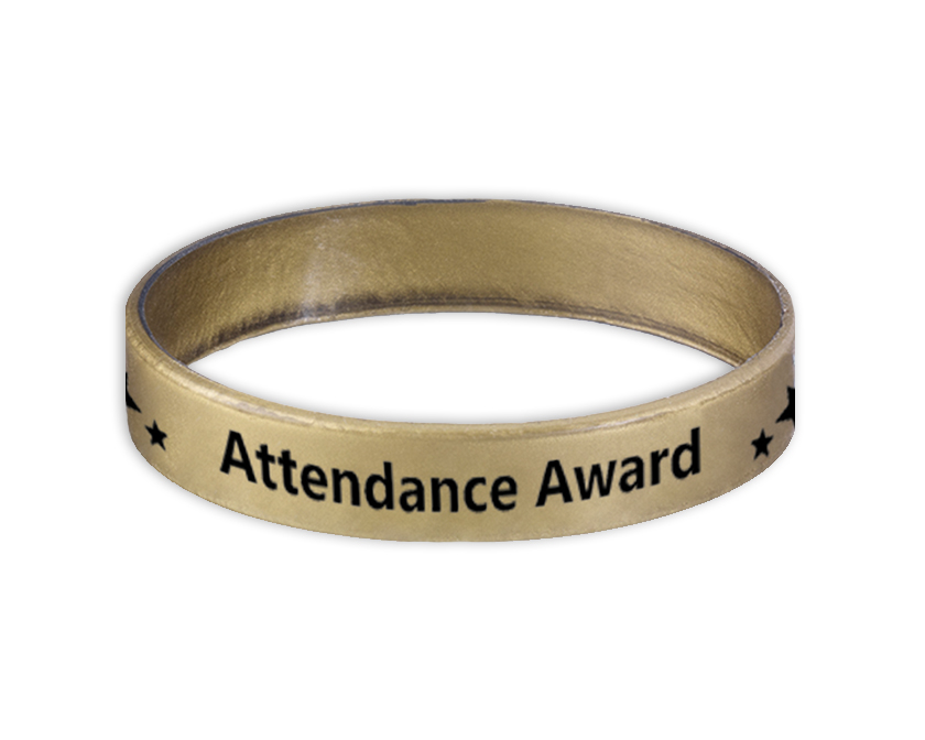Gold Attendance Award silicone wristband