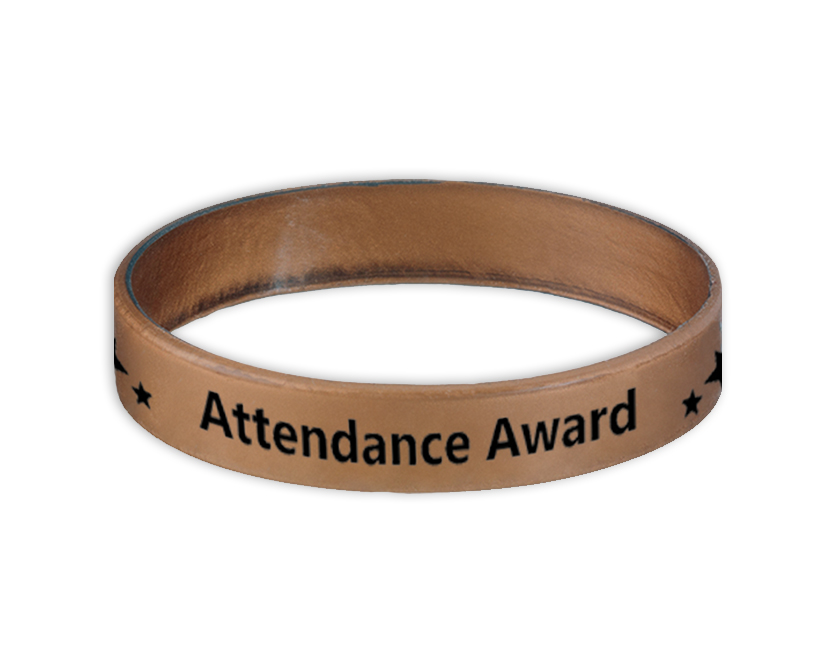 Bronze Attendance Award silicone wristbands