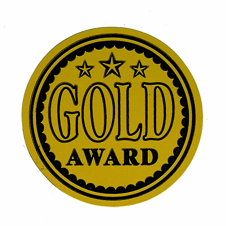 Metallic 'Gold Award' sticker 43mm