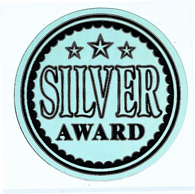 Metallic 'Silver Award' sticker 43mm