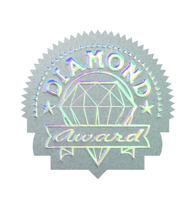 Metallic ''Diamond Award'' sticker 43mm