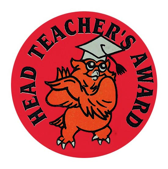 Metallic 'Headteachers Award' sticker