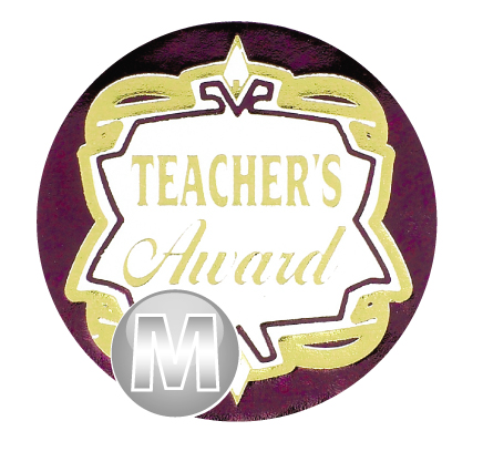 Metallic  'Teachers Award' sticker