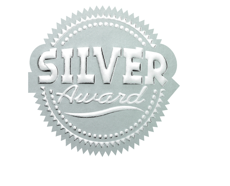 Metallic 'Silver Award' sticker