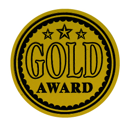 Metallic 'Gold Award' sticker 19mm