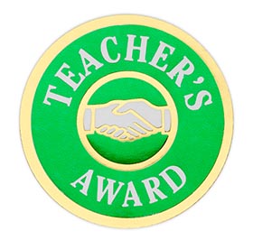 Metallic Teacher's Award sticker