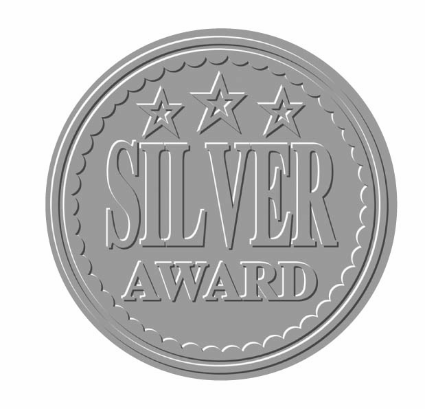 Metallic 'Silver Award' sticker 43mm