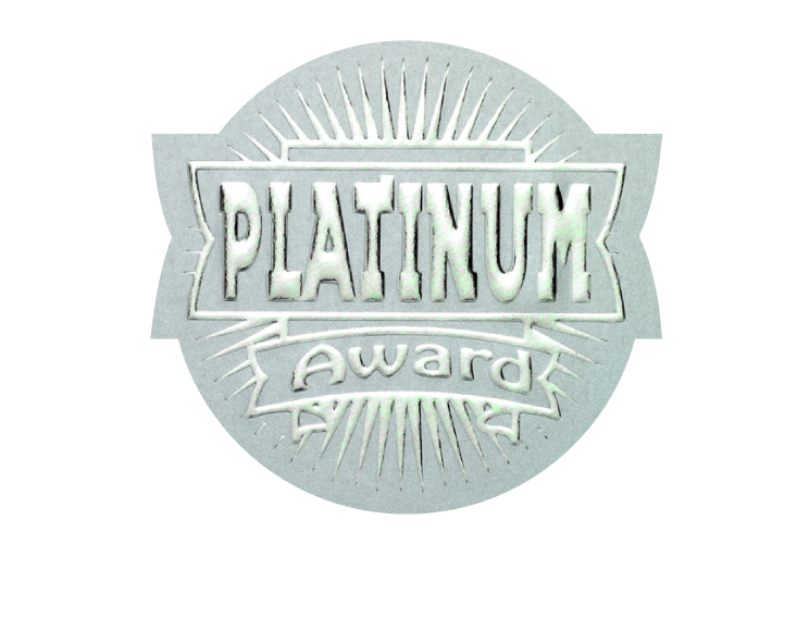 Metallic ''Platinum Award'' sticker