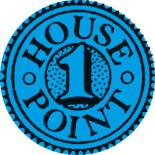 1 House Point sticker in blue- 19mm