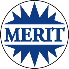 Blue Merit sticker - 19mm