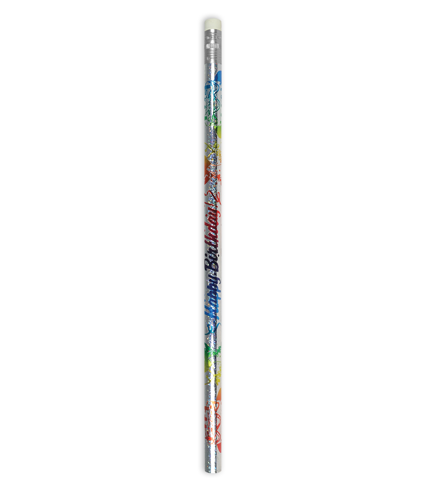 Metallic 'Happy birthday' pencil