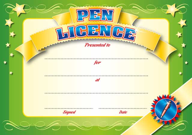 Pen Licence certificate