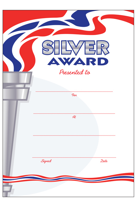 Silver Award' Olympic certificate