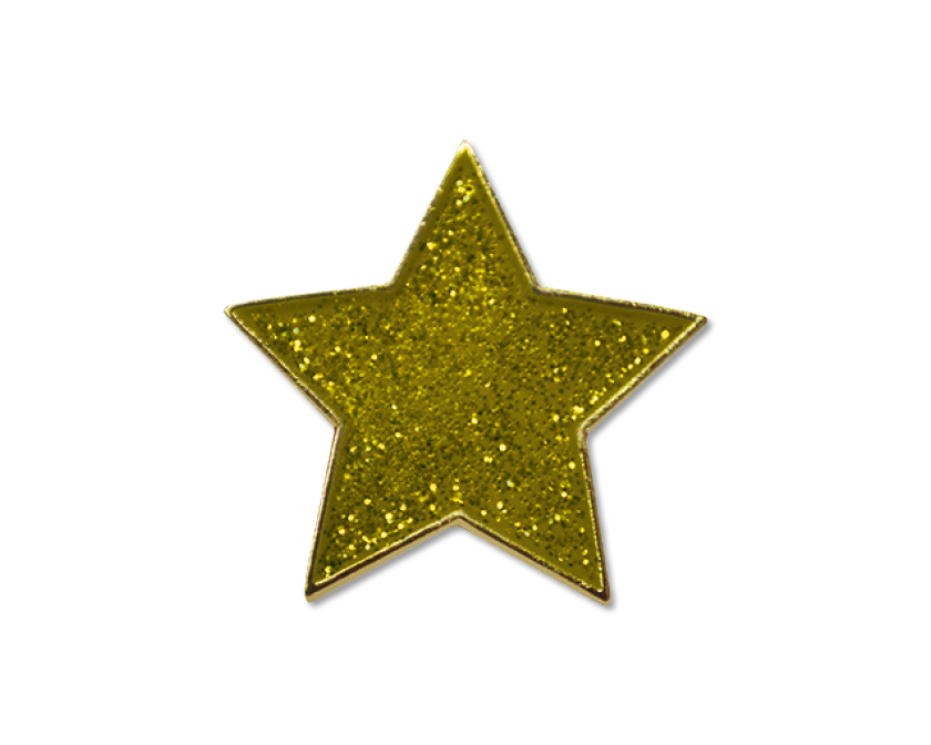 Gold glitter star badge (pack of 5)