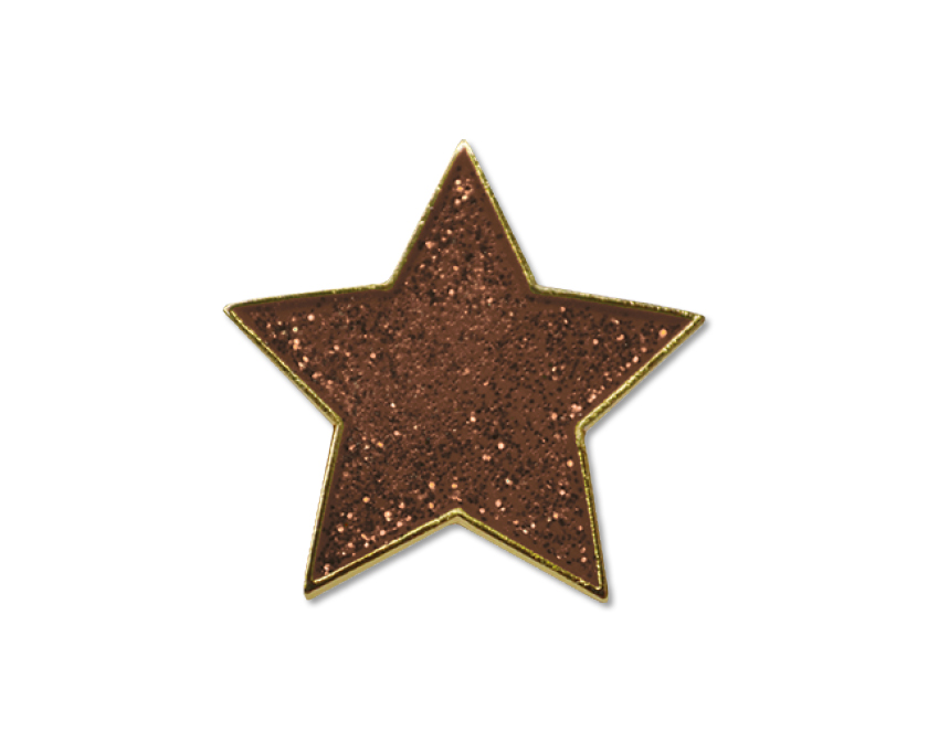 Bronze glitter star badge (pack of 5)
