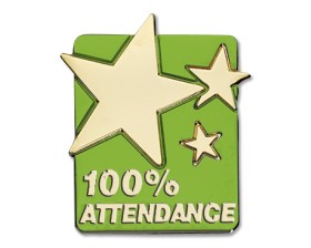 100% ATTENDANCE - Neon Green (pack of 5)