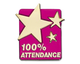 100% ATTENDANCE - Neon Magenta (pack of 5)
