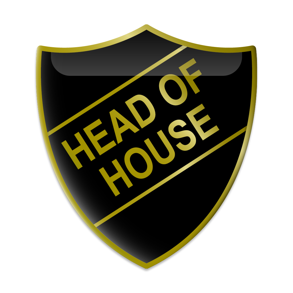 HEAD OF HOUSE badge black (pack of 5)
