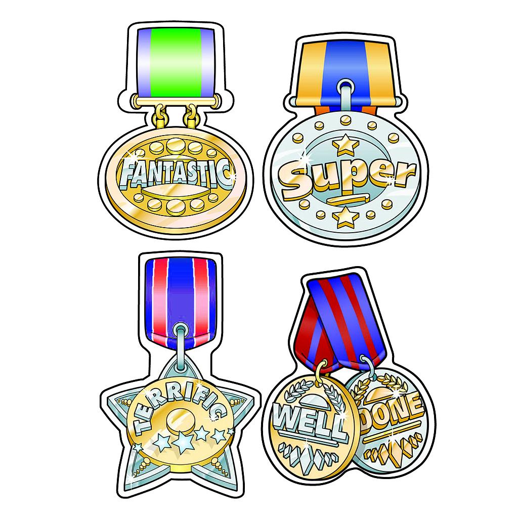 Metallic Medal sticker Quad pack