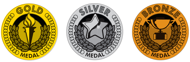 Metallic Gold Silver & Bronze triple pack