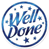 Well Done sticker - 19mm