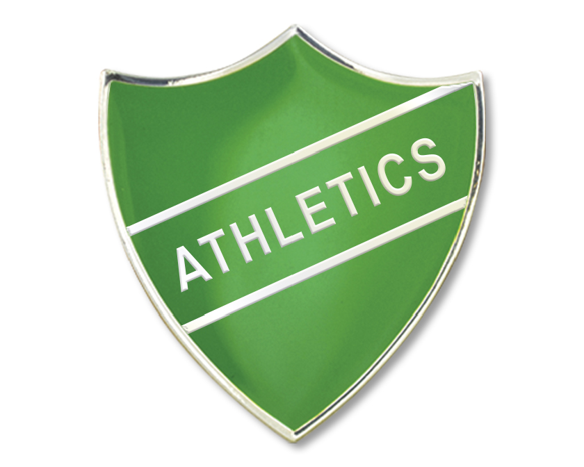 ATHLETICS badge in green (pack of 5)