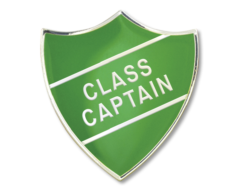 CLASS CAPTAIN badge in green (pack of 5)