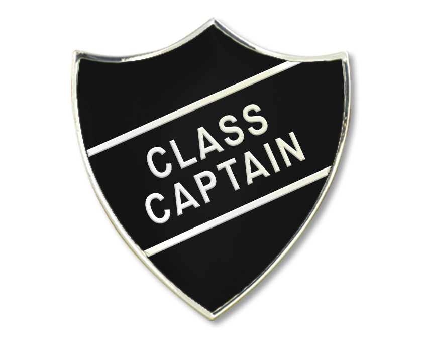 CLASS CAPTAIN badge in black (pack of 5)