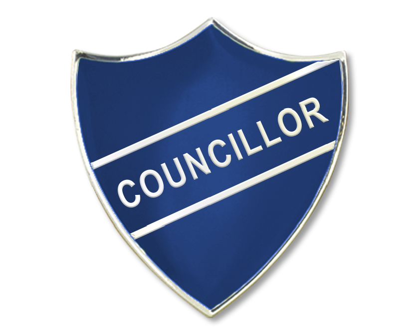 COUNCILLOR badge in blue (pack of 5)