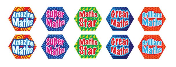 Hexagonal sticker classpack 'Maths'