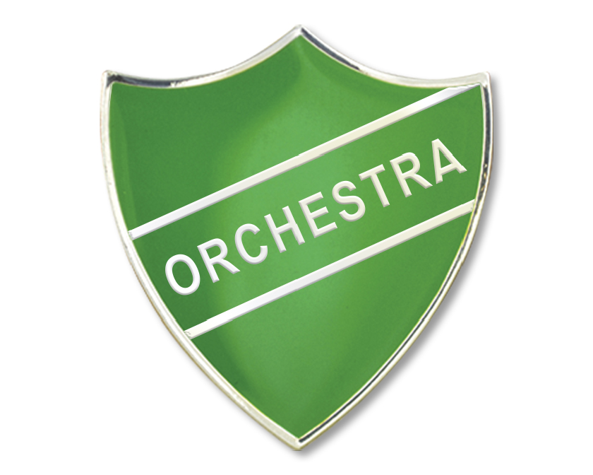 ORCHESTRA badge in green (pack of 5)