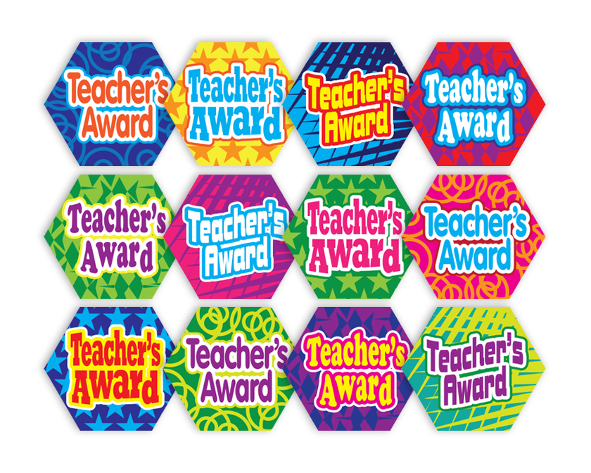 Hexagonal sticker classpack 'Teacher's Award'