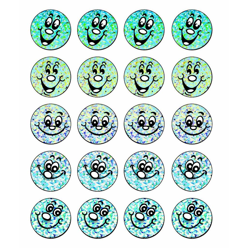 Holographic Classpack 7 sticker smiling faces