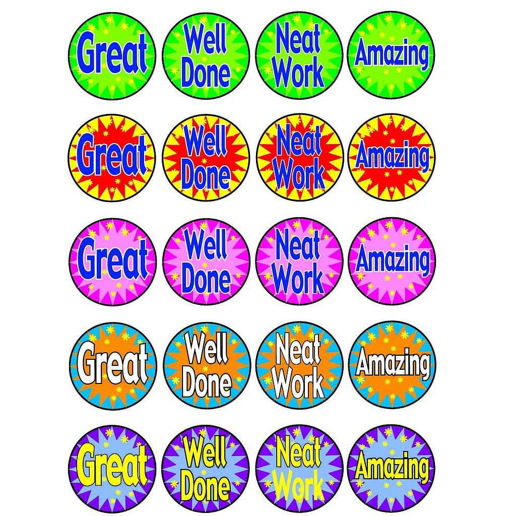 Classpack 10 sticker 'Great' etc.