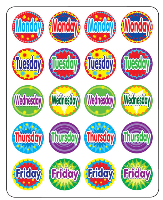 Classpack Days Of The Week Stickers