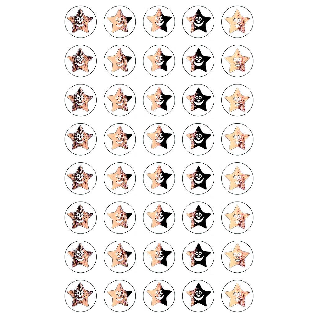 Metallic bronze stars ministicker
