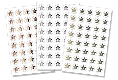 Mixed metallic stars ministicker