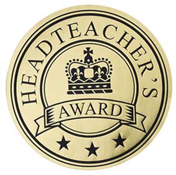 Jumbo Stickers 'Headteacher's Award' - Gold