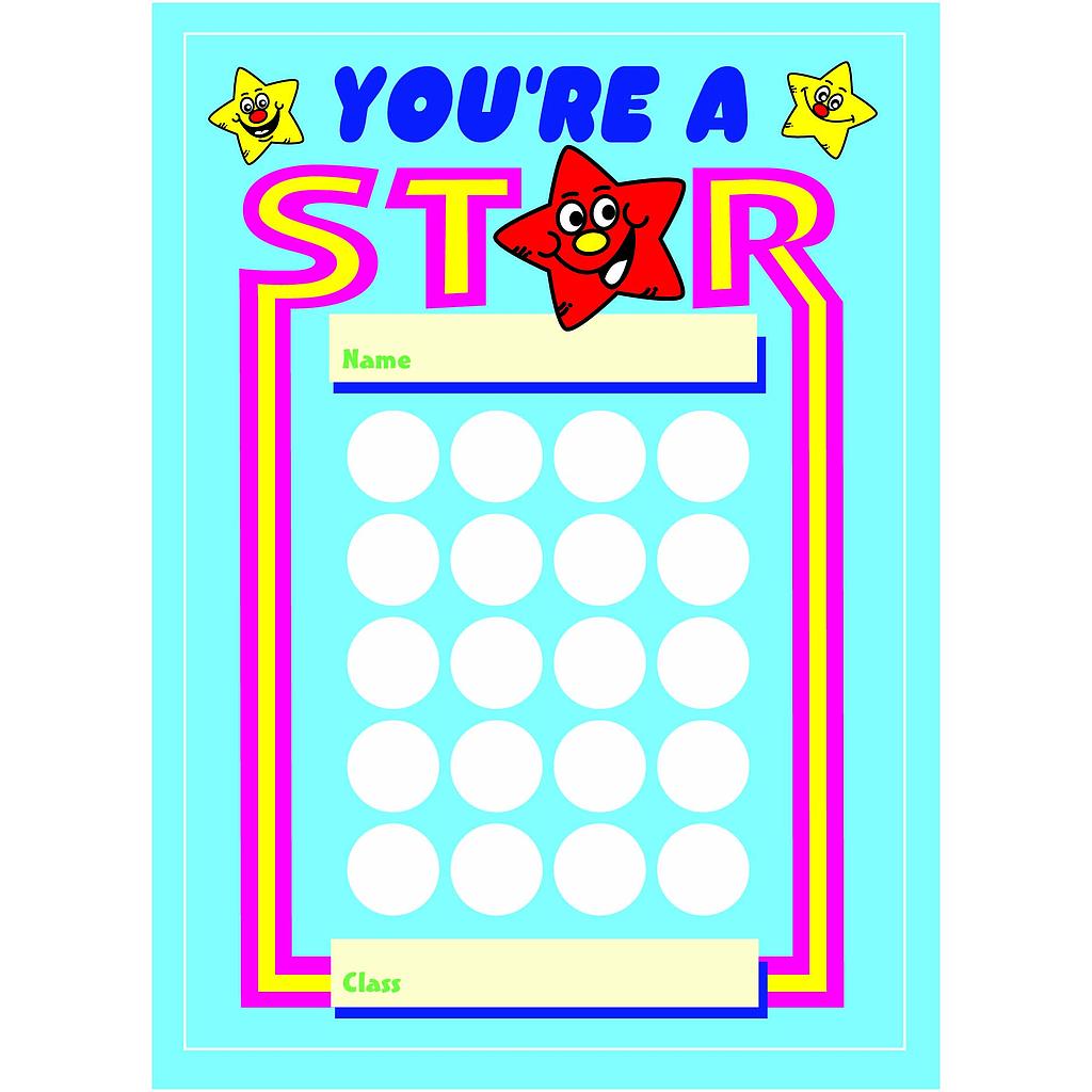 Stars collecting card for ministickers