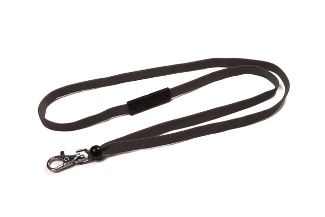 Plain black lanyards (pack of 10)