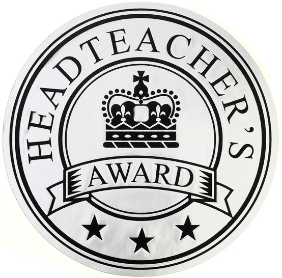 Jumbo Stickers 'Headteacher's Award' - Silver