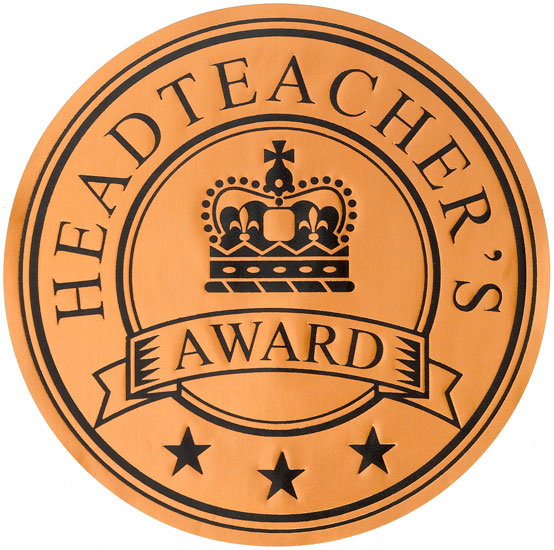 Jumbo Stickers 'Headteacher's Award' - Bronze