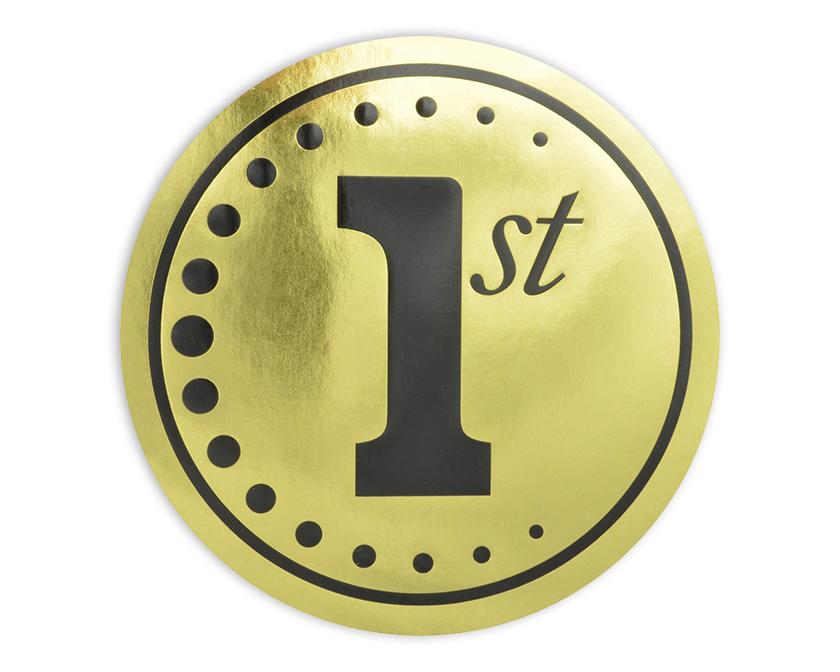 1st Gold Jumbo Stickers
