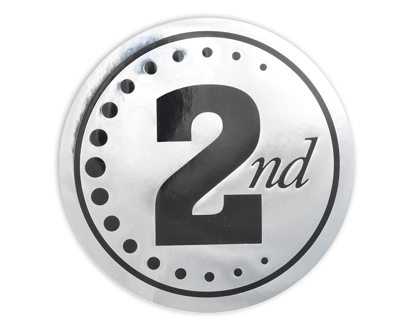 2nd silver Jumbo Sticker