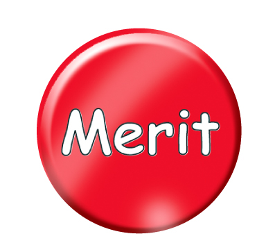 Red merit button badges