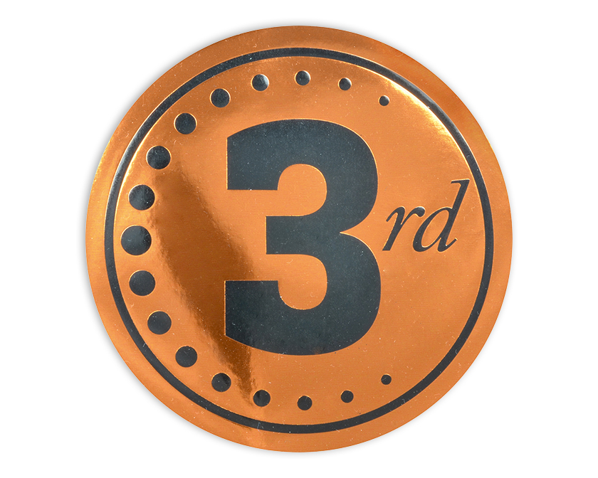 3rd Bronze Jumbo Sticker