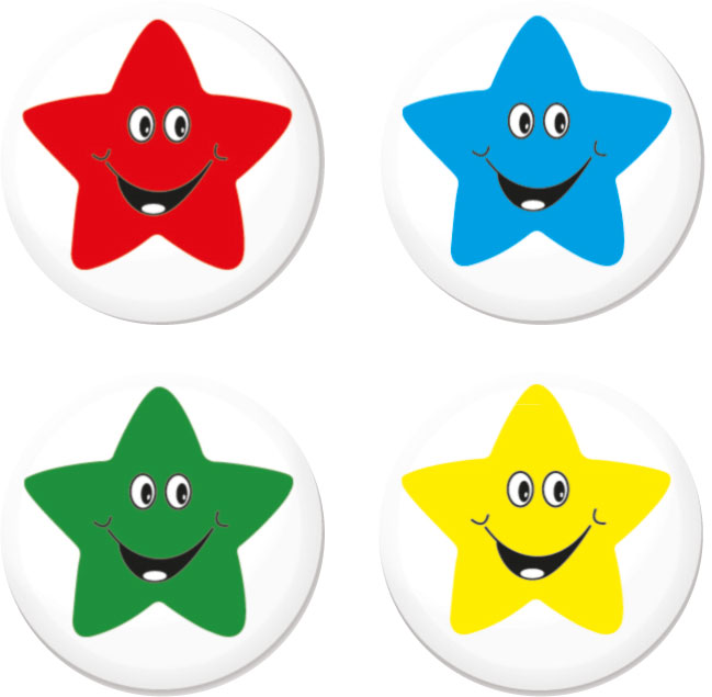 Smiling Star mixed button badge