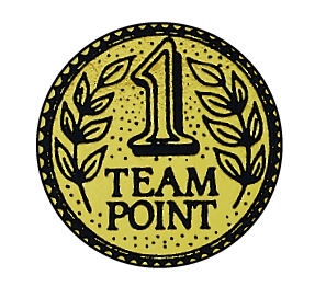 Metallic '1 Team point' sticker 19mm