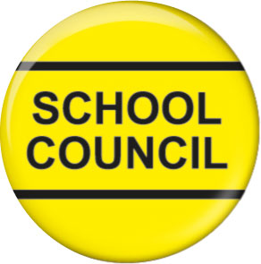 School Council yellow button badge